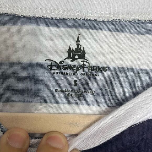 Disney Parks Women's Mickey & Minnie Love Striped T-Shirt Size S - Picture 2 of 4